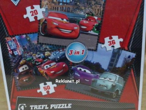 PUZZLE TREFL 3 w 1 - CARS 2