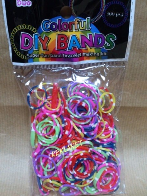 DIY BANDS - ATESTOWANE KOLOROWE GUMKI DO TWORZENIA BIŻUTERII, 300 elem. CERTYFIKAT BEZPIECZEŃSTWA