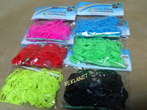 GUMKI DO WYPLATANIA BIŻUTERII 200szt Z SZYDEŁKIEM