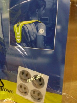 ODBLASKOWA NAKŁADKA NA TORNISTER + 4 NAKLEJKI