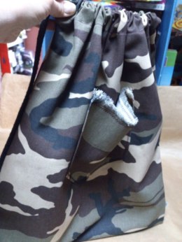 WOREK, PLECAK Z MATERIAŁU, WZÓR MORO