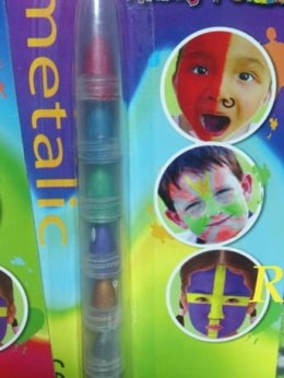 NIETOKSYCZNE KREDKI DO MALOWANIA TWARZY 6 KOLORÓW METALIC