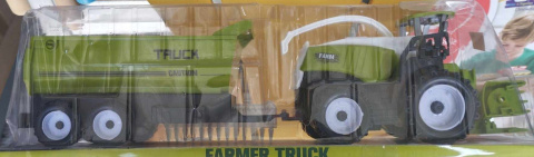 TRAKTOR - ZESTAW ROLNICZY KOMBAJN Z PRZYCZEPĄ OK 40CM