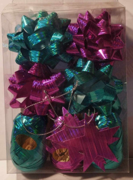 ZESTAW DO PAKOWANIA PREZENTÓW - WSTĄŻKI, KOKARDKI ROZETY