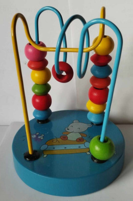 DREWNIANY OKRĄGŁY LABIRYNT EDUKACYJNY DLA MALUSZKA MIŚ