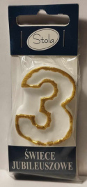 ŚWIECZKA URODZINOWA, JUBILEUSZOWA STOLA 6,5cm