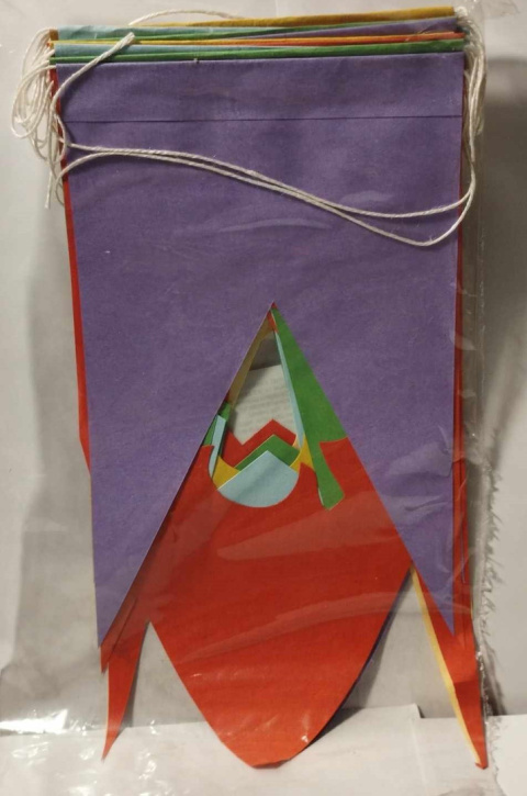 PAPIEROWA GIRLANDA URODZINOWA, IMPREZOWA - KOLOROWE PROPORCZYKI