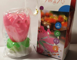 TAŃCZĄCA ŚWIECZKA URODZINOWA GRAJĄCA. OBRACAJĄCY SIĘ KWIAT, 9 KNOTÓW