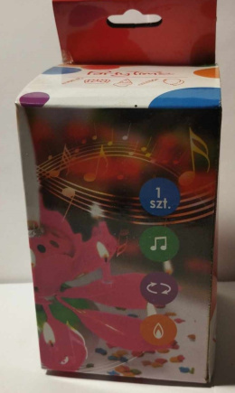 TAŃCZĄCA ŚWIECZKA URODZINOWA GRAJĄCA. OBRACAJĄCY SIĘ KWIAT, 9 KNOTÓW