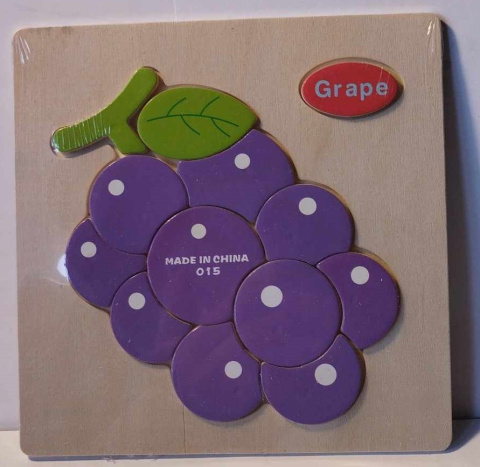 UKŁADANKA DREWNIANA DLA MALUSZKA. DREWNIANE PUZZLE OWOCE
