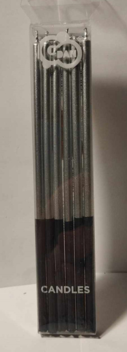 ELEGANCKIE ŚWIECZKI NA TORT URODZINOWE, JUBILEUSZOWE, 15cm, 6 sztuk