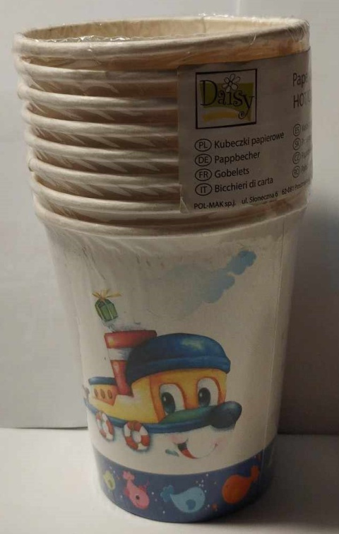 KUBKI URODZINOWE DLA DZIECI I NIE TYLKO, OP 8 SZT