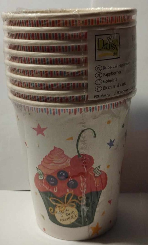 KUBKI URODZINOWE DLA DZIECI I NIE TYLKO, OP 8 SZT