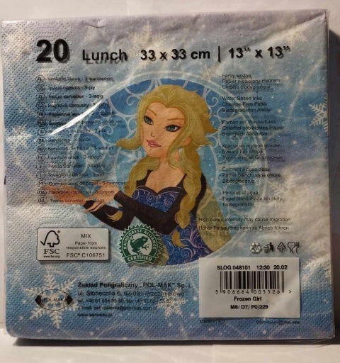 SERWETKI NA IMPREZĘ DZIECIĘCĄ 3-WARSTWOWE, 20 SZTUK