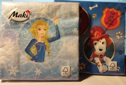 SERWETKI NA IMPREZĘ DZIECIĘCĄ 3-WARSTWOWE, 20 SZTUK