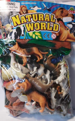 FIGURKI ZWIERZĄT - ZWIERZĘTA DOMOWE 20 szt, Z MATĄ