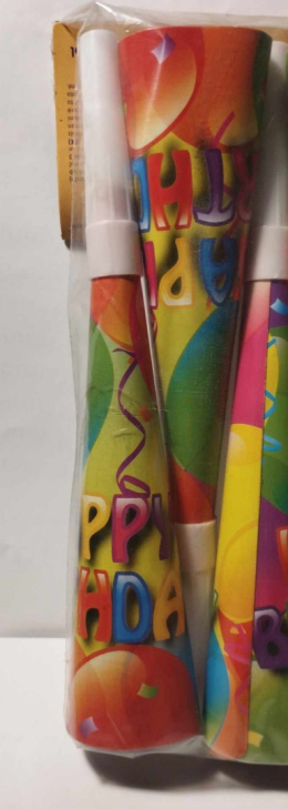 TRĄBKI URODZINOWE. KOLOROWE GWIZDKI TUTKI DŁUGIE, 6 SZTUK