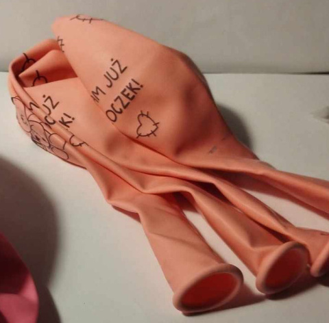 DUŻE BALONY GUMOWE NA ROCZEK Z NADRUKAMI.