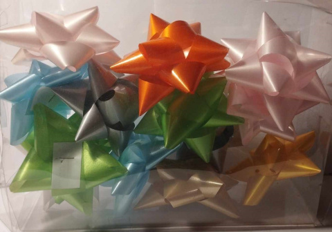 KOKARDA PREZENTOWA DO NAKLEJENIA NA PREZENT. METALICZNA ROZETA, ŚR. 10cm