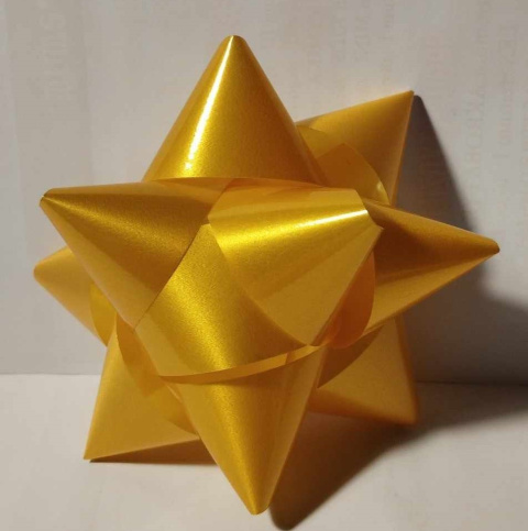 KOKARDA PREZENTOWA DO NAKLEJENIA NA PREZENT. METALICZNA ROZETA, ŚR. 10cm