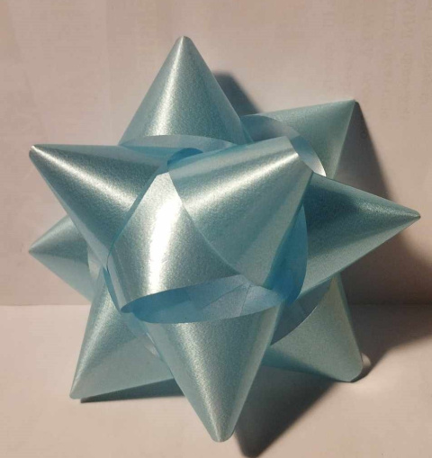 KOKARDA PREZENTOWA DO NAKLEJENIA NA PREZENT. METALICZNA ROZETA, ŚR. 10cm