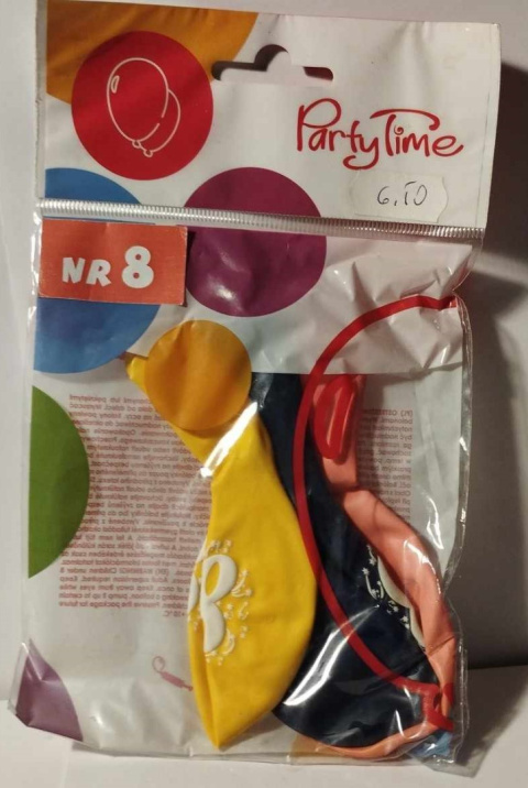 TRADYCYJNE BALONY LATEKSOWE 25cm, Z CYFRĄ, NA URODZINY. KPL. 3 szt.