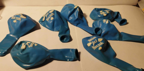 GUMOWY BALON "MAM JUŻ ROCZEK" NIEBIESKI - 7 szt