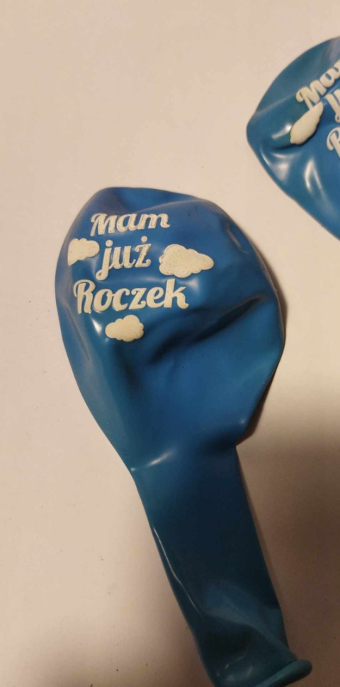 GUMOWY BALON "MAM JUŻ ROCZEK" NIEBIESKI - 7 szt