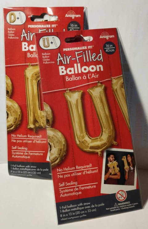 BALON LITERKA ZŁOTA 16`` - 40cm