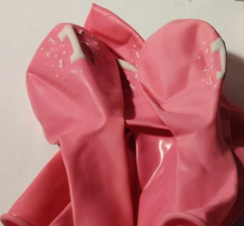 GUMOWY BALON NA ROCZEK. BALON Z CYFRĄ "1" I GWIAZDKAMI