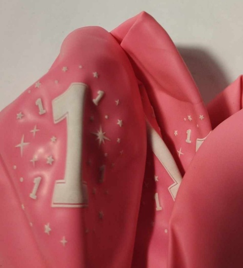 GUMOWY BALON NA ROCZEK. BALON Z CYFRĄ "1" I GWIAZDKAMI