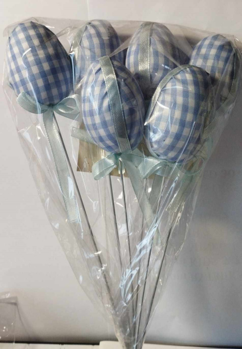 JAJKO NA PIKU, STYROPIANOWA PISANKA WIELKANOCNA OZDOBIONA MATERIAŁEM 6cm.