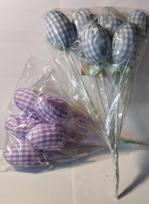 JAJKO NA PIKU, STYROPIANOWA PISANKA WIELKANOCNA OZDOBIONA MATERIAŁEM 6cm.