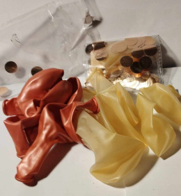 BALONY LATEKSOWE Z KONFETTI - ZESTAW 14 SZTUK. HEL.