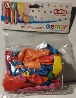 BALONY GEMAR RÓŻNE KSZTAŁTY. MIX BALONÓW LATEKSOWYCH 25szt