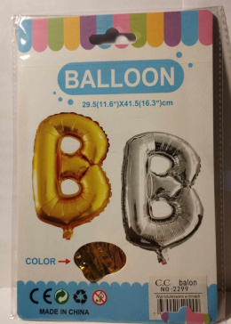 BALON FOLIOWY LITERKA ZŁOTA, 40-45cm.